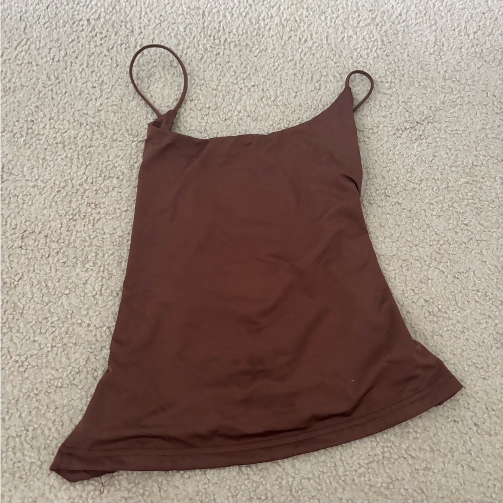 SHEIN Brown Fitted Sleeveless Camisole Top